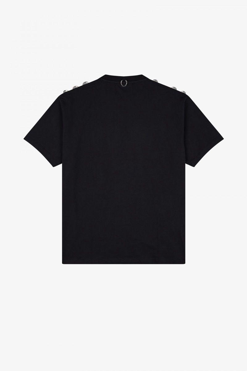 Black Fred Perry SM1950 Men's T Shirts | PH 1759NWYB